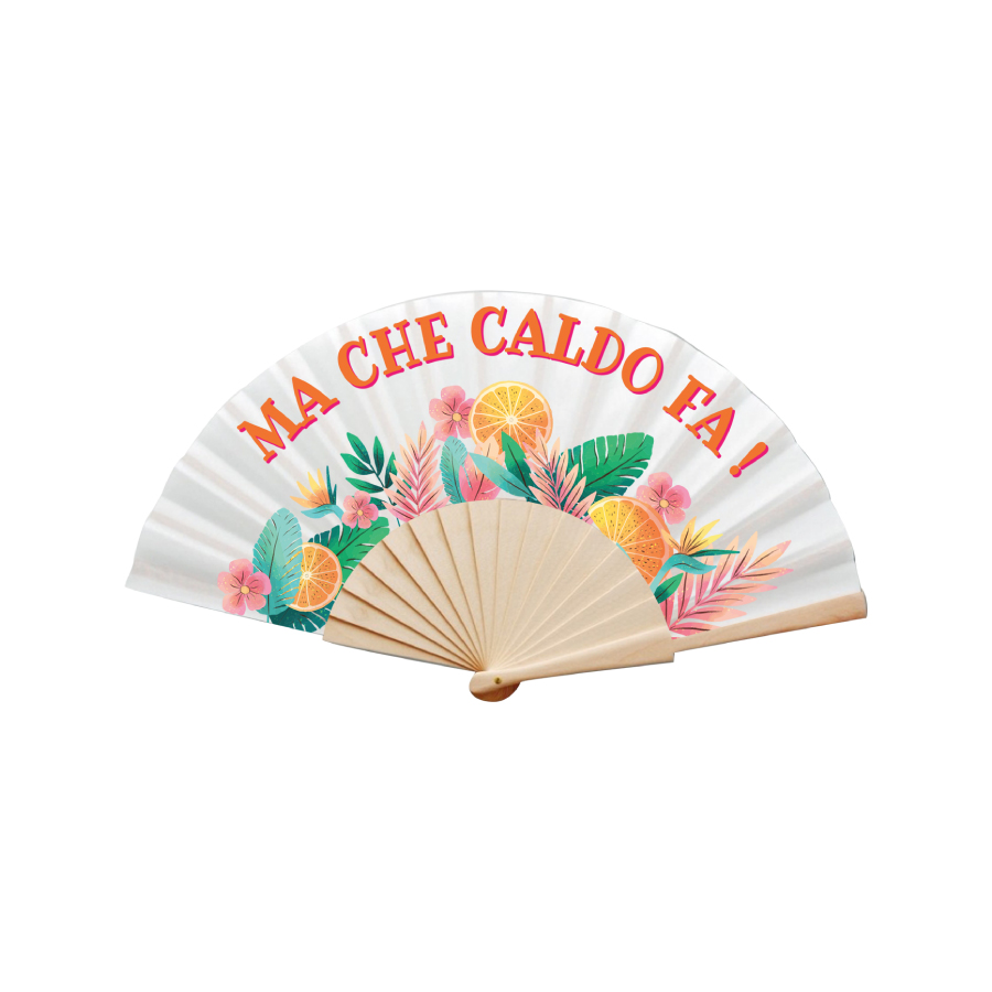 Ventaglio con scritta Ma che caldo fa